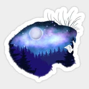 Blue Tiger Head Silhouette Sticker